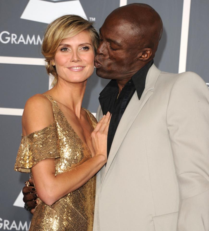 Heidi Klum funkelte in einer bodenlangen Traumrobe von Julien Macdonald neben ihrem Ehemann Seal