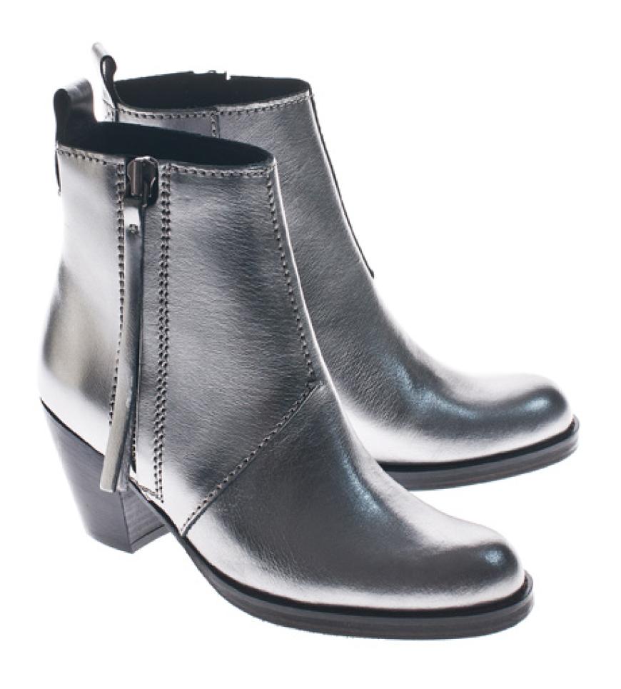 Pistol-Boots von Acne in Silber über jades24.com, ca. 400 Euro