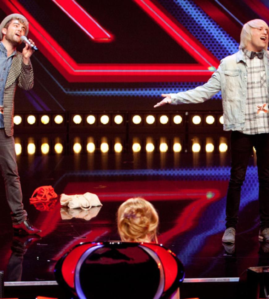 Das Duo Trashy Diced Heads konnte mit der Nummer von Robbie Williams