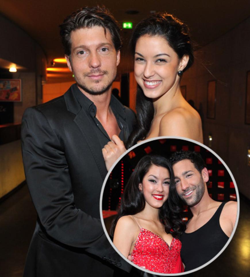 Rebecca Mir mit Sebastian Deyle im März 2012 in Berlin und mit ihrem Tanzpartner Massimo Rebecca Mir mit Sebastian Deyle im März 2012 in Berlin und mit ihrem Tanzpartner Massimo