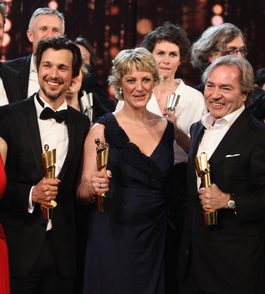 Florian David Fitz mit der als beste Schauspielerin ausgezeichneten Viola Jaeger und Harald Kuegler, der die Lola für die