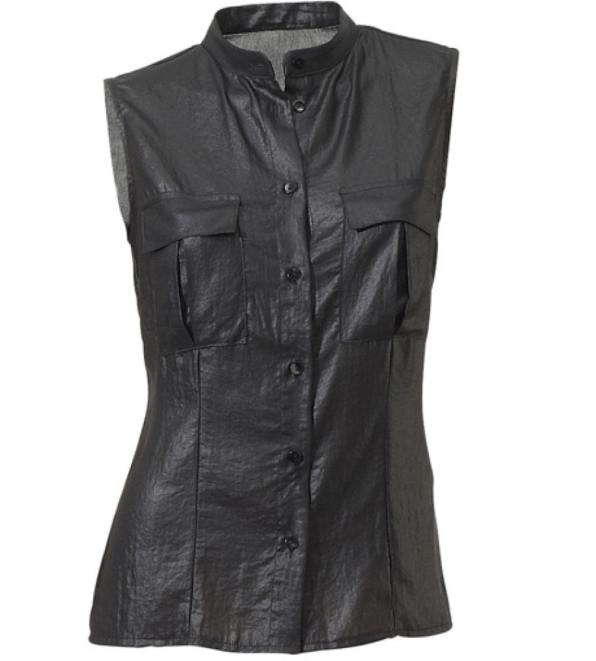 Lederbluse über heine.de, ca. 40 Euro
