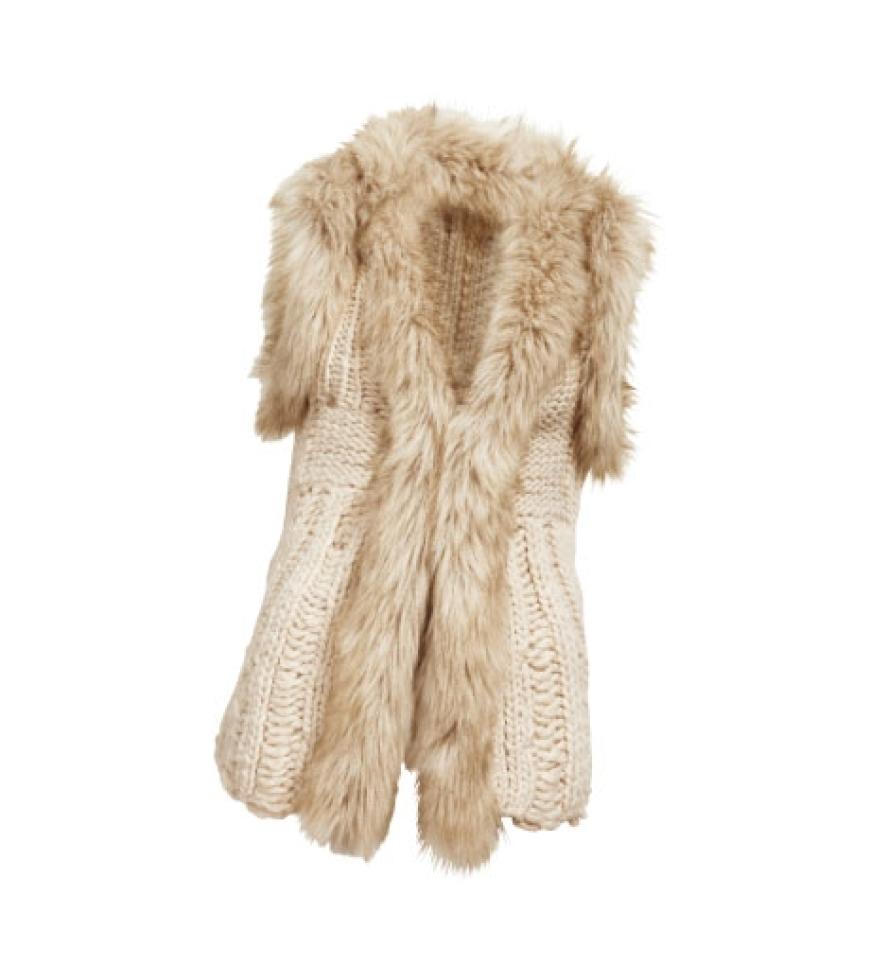 Strickmantel mit Fellsäumen von H&M, ca. 60 Euro