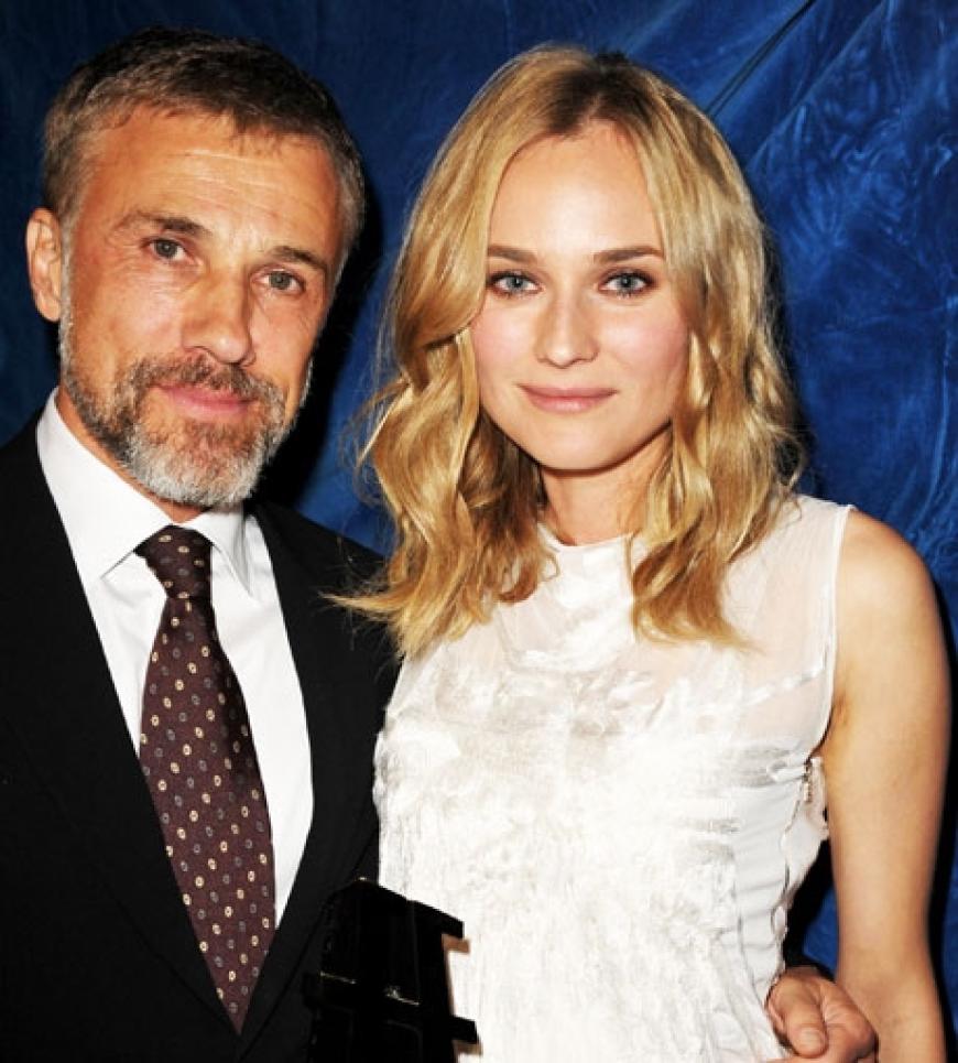 Der österreichische Schauspieler Christoph Waltz ließ sich gemeinsam mit seiner deutschen Kollegin Diane Kruger fotografieren