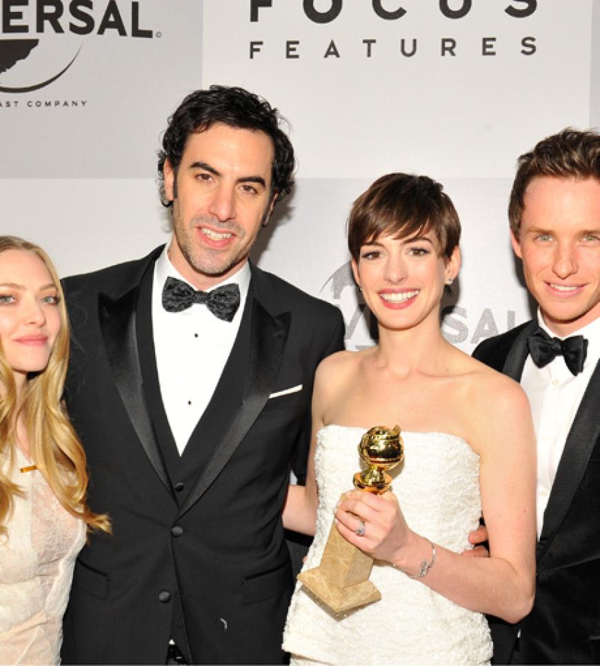 Amanda Seyfried, Sacha Baron Cohen, Anne Hathaway, und Eddie Redmayne aus dem Film