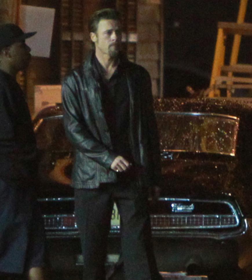Brad Pitt am Filmset
