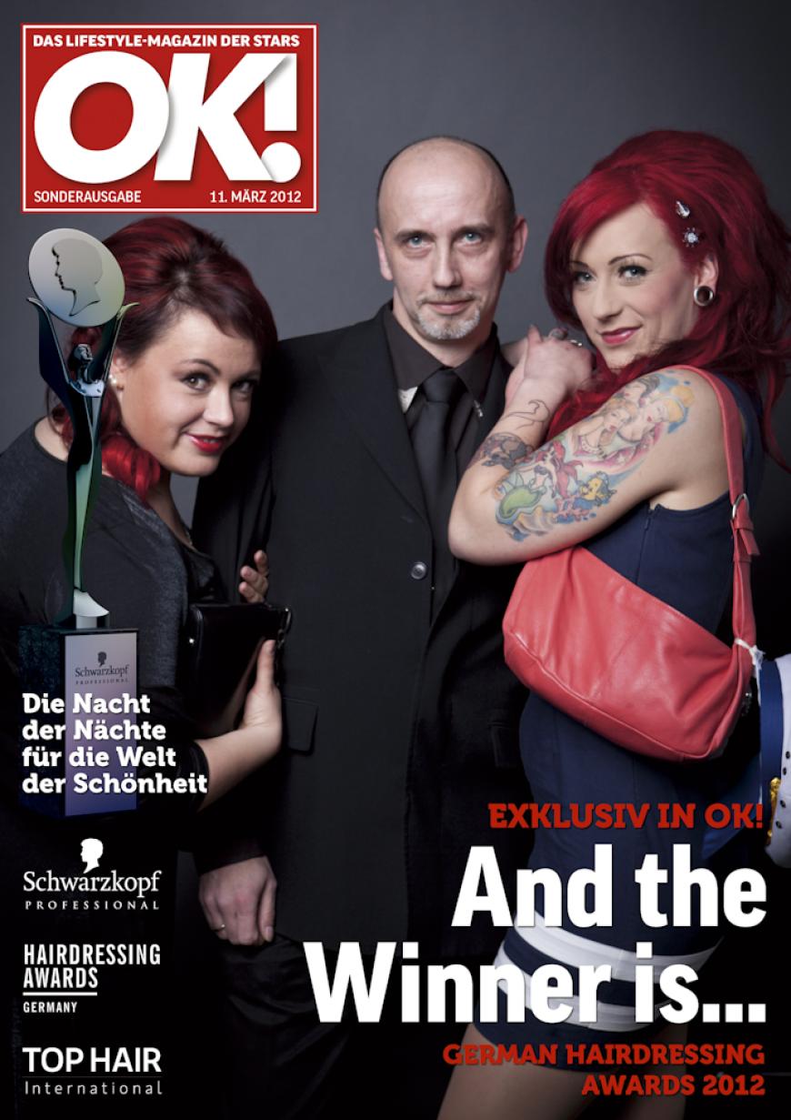 Einmal im Leben das Cover der OK! zieren! Für die Gäste des „German Hairdressing Award 2012“ wurde dieses Traum Wirklichkeit. Jeder Gast des Gala-Abends konnte an einem persönlichen OK! Fotoshooting teilnehmen - und die tollen Ergebnisse sehen Sie hier! Viel Spaß beim Durchklicken!