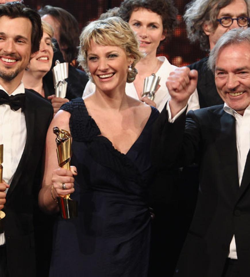 Preisträger unter sich: Florian David Fitz, Viola Jaeger und Harald Kuegler