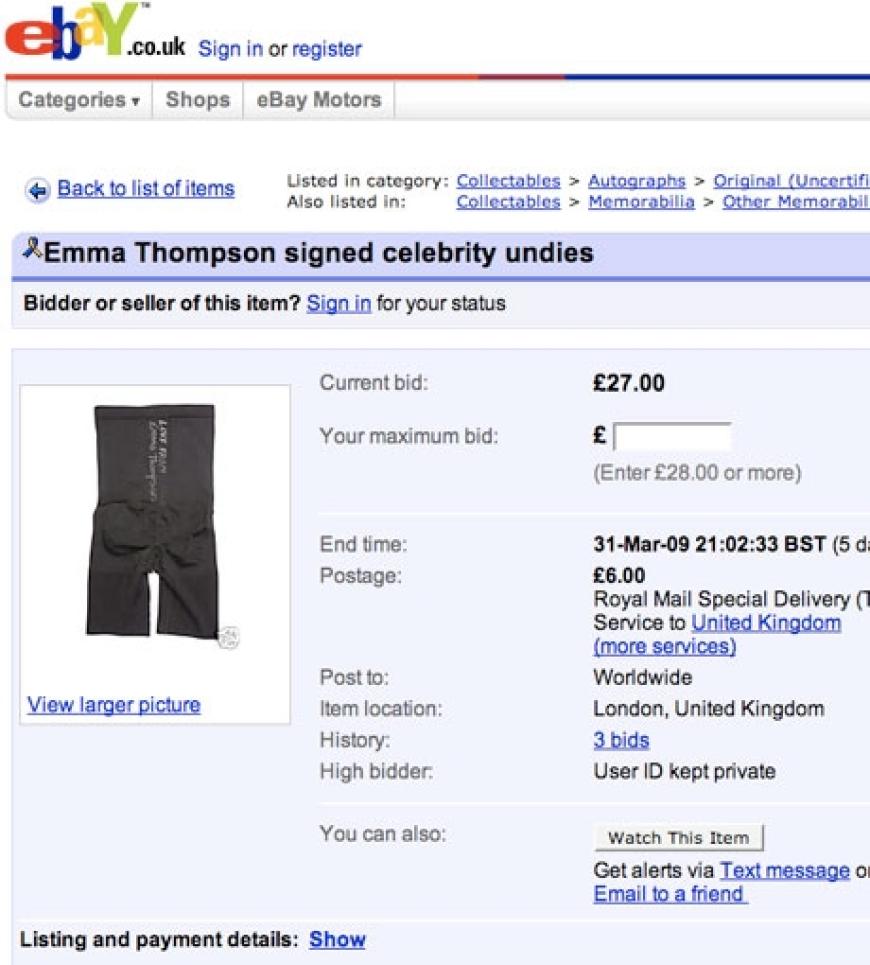 Emma Thompson spendete dieses besondere Stück