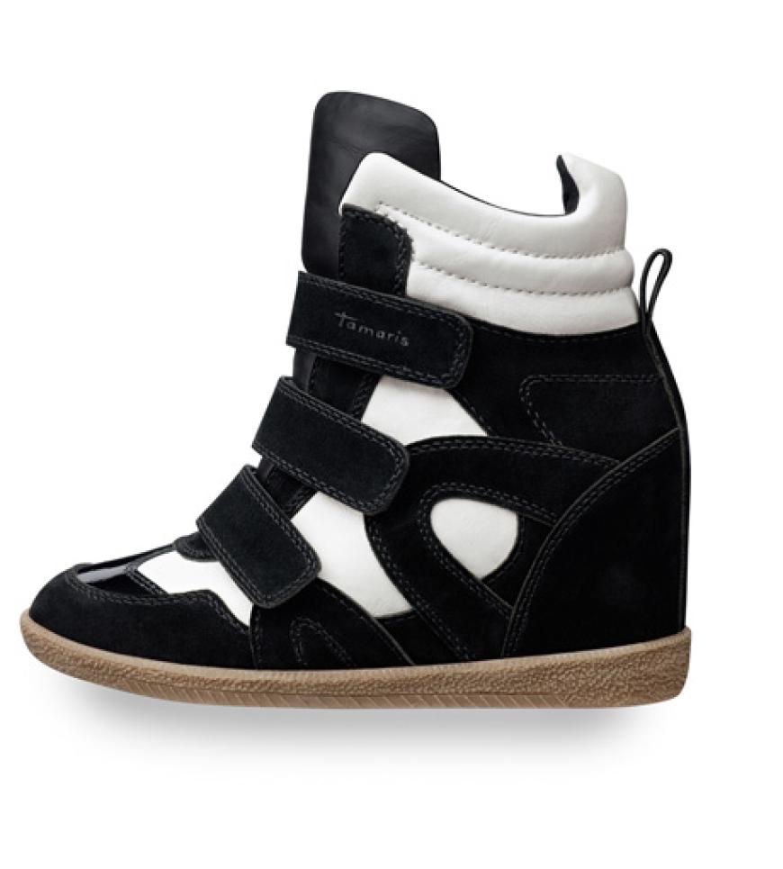 Schwarz-weiß mit Klettverschluss von Tamaris, ca. 90 Euro