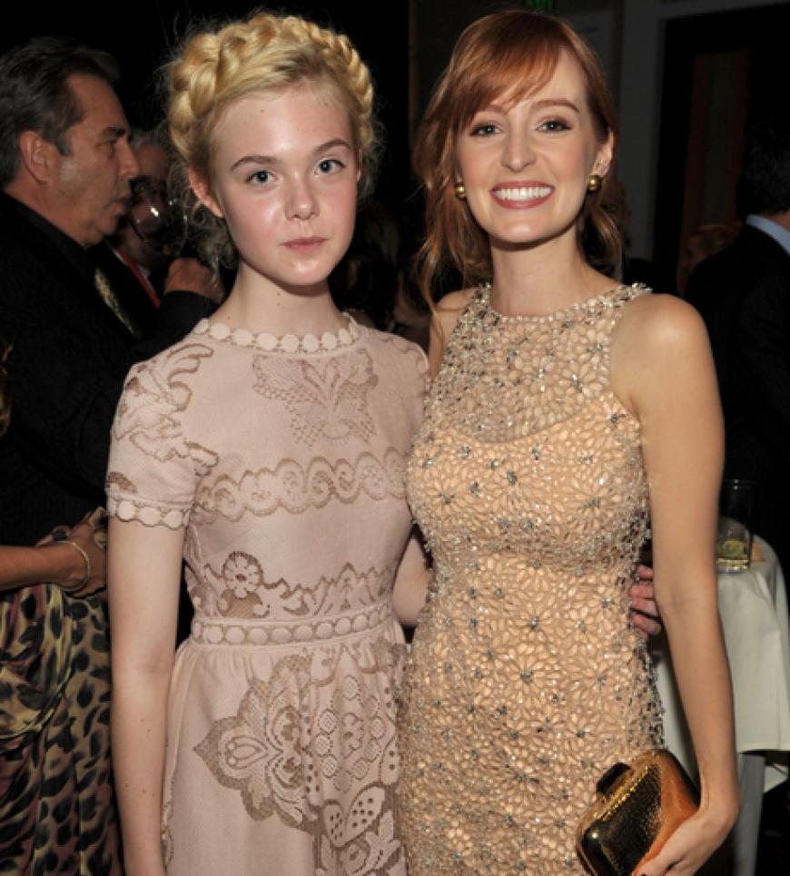 Die Farbe des Abends war Creme: Jungschauspielerin Elle Fanning mit Ahna O'Reilly