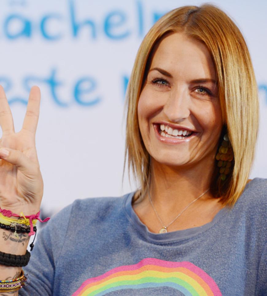 Cool: Sarah Connor mit braunem Bob. Wirkt lässig