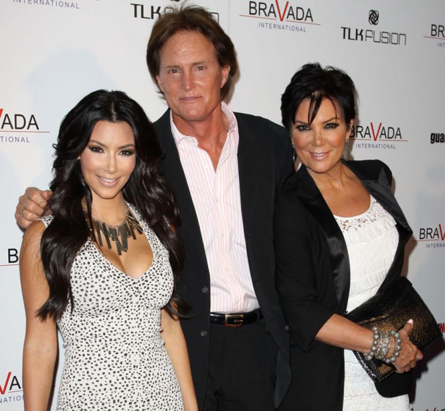 Kim Kardashian mit ihrem Stiefvater Bruce Jenner und ihrer Mutter Kris