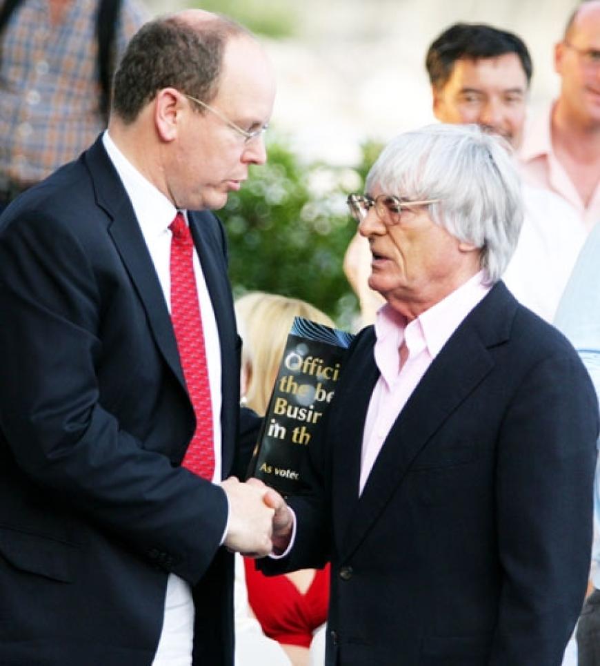 Fürst Albert II. von Monaco und Formel-1-Boss Bernie Ecclestone