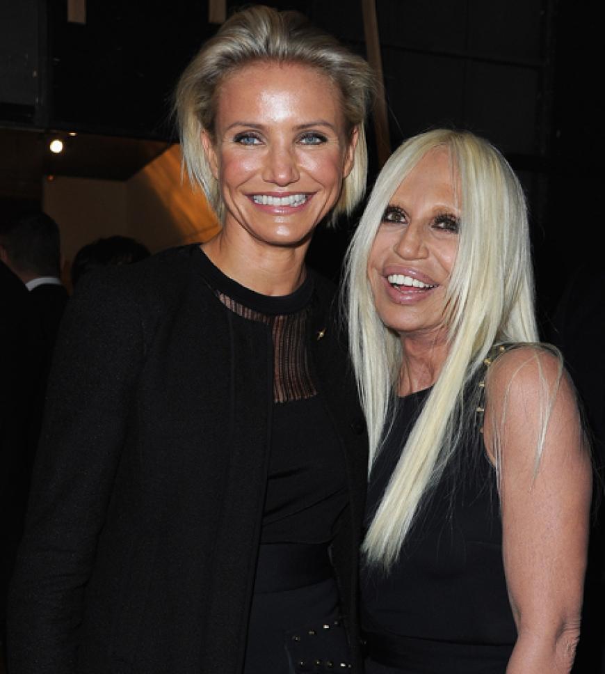Hatten viel zu lachen: Designerin Donatella Versace mit Cameron Diaz