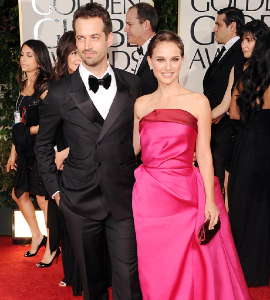 Zeigte sich ein halbes Jahr nach der Babypause: Oscar-Preisträgerin Natalie Portman mit ihrem Lebensgefährten Benjamin Millepied