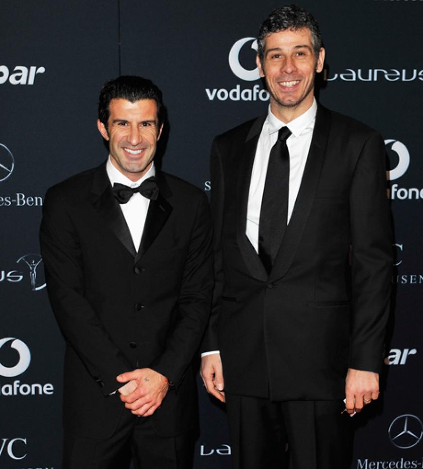 Luis Figo mit Francesco Toldo