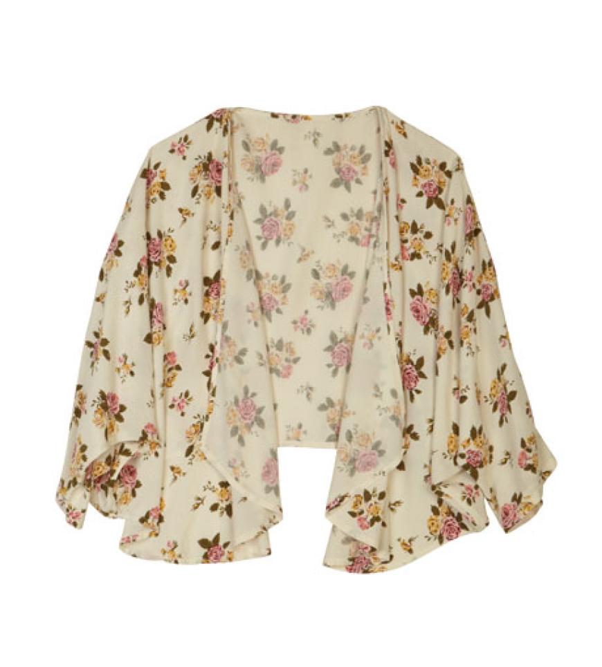 Niedlich: Cardiganmit Blumen-Printvon Forever 21, ca. 24 Euro