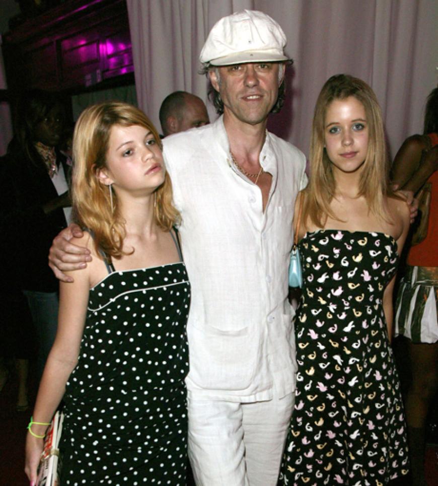 Pixie und Peaches Geldof (mit Papa Bob) wurden