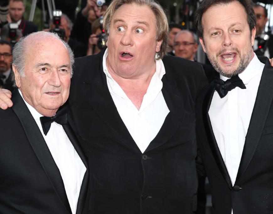FIFA Präsident Sepp Blatter mit Gerard Depardieu