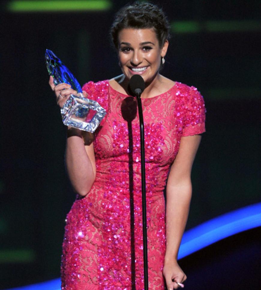 Lea Michele freute sich riesig über ihre Trophäe in der Kategorie