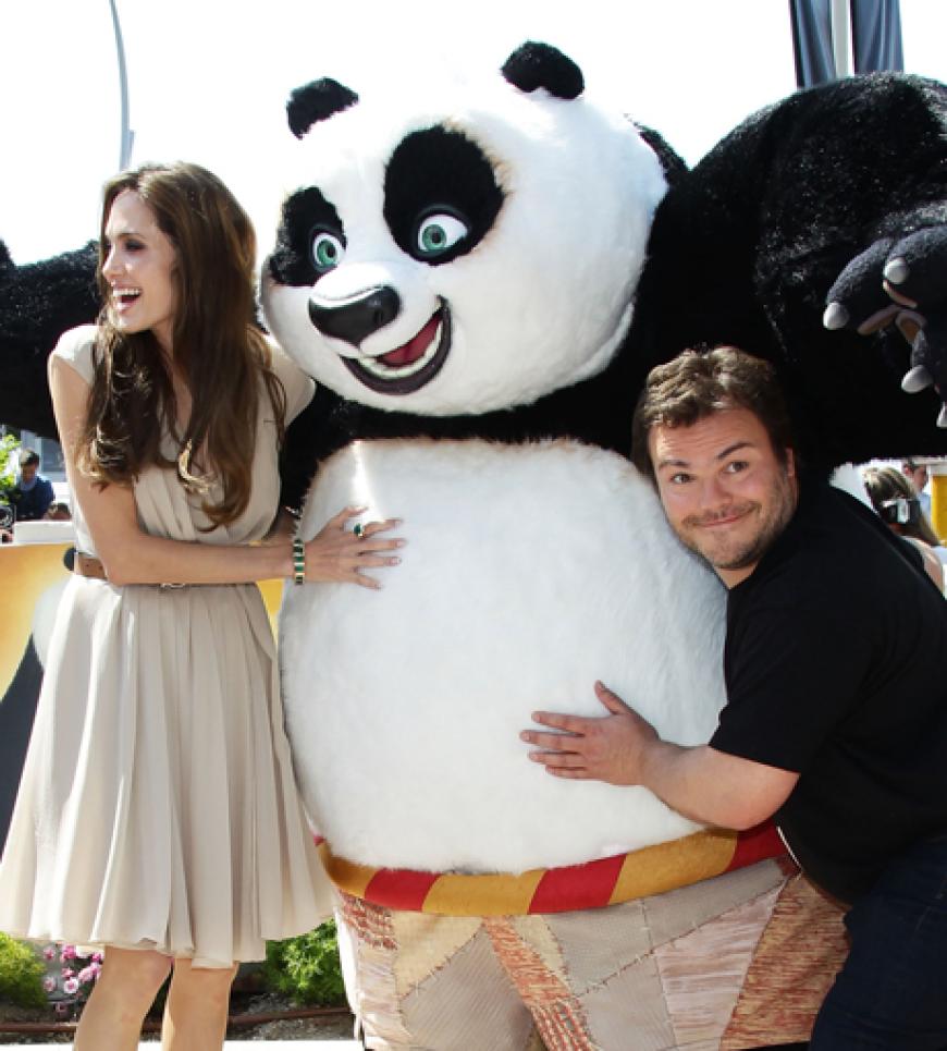 Cooles Trio: Angelina Jolie, der Panda und Jack Black