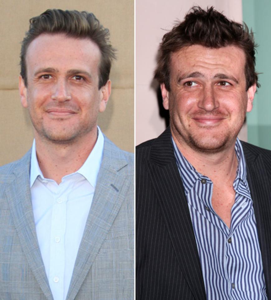 Marshall Eriksen links erschlankt auf einer TV-Party am 30. Juli, rechts vor etwa einem Jahr