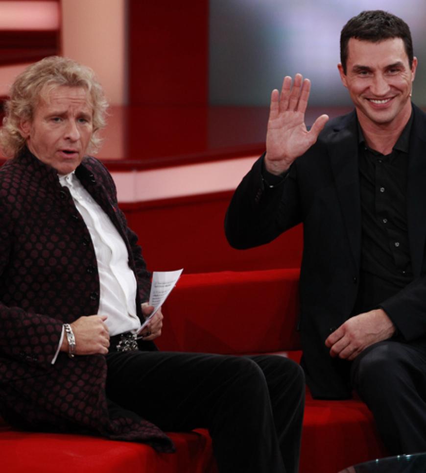Thomas Gottschalk mit seinem smarten Gast, Boxer Wladimir Klitschko