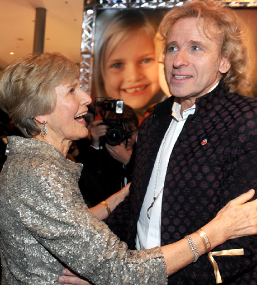 Thomas Gottschalk und Verlegerin Friede Springer in Plauderlaune