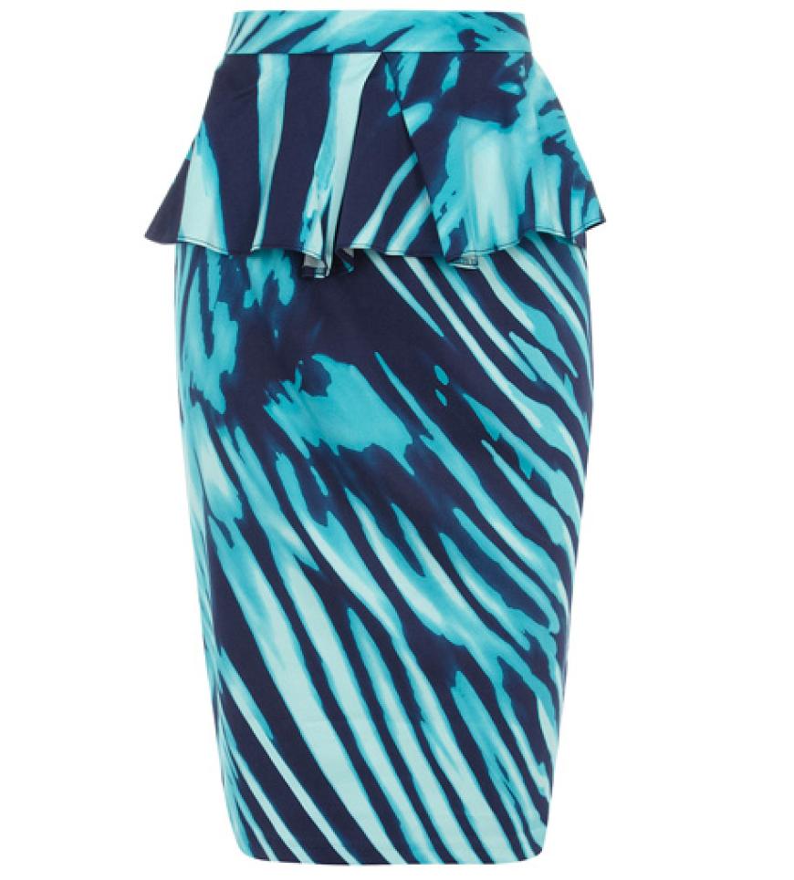 Pencilskirt mit Multicolor-Print über dorothyperkins.com, ca. 40 Euro