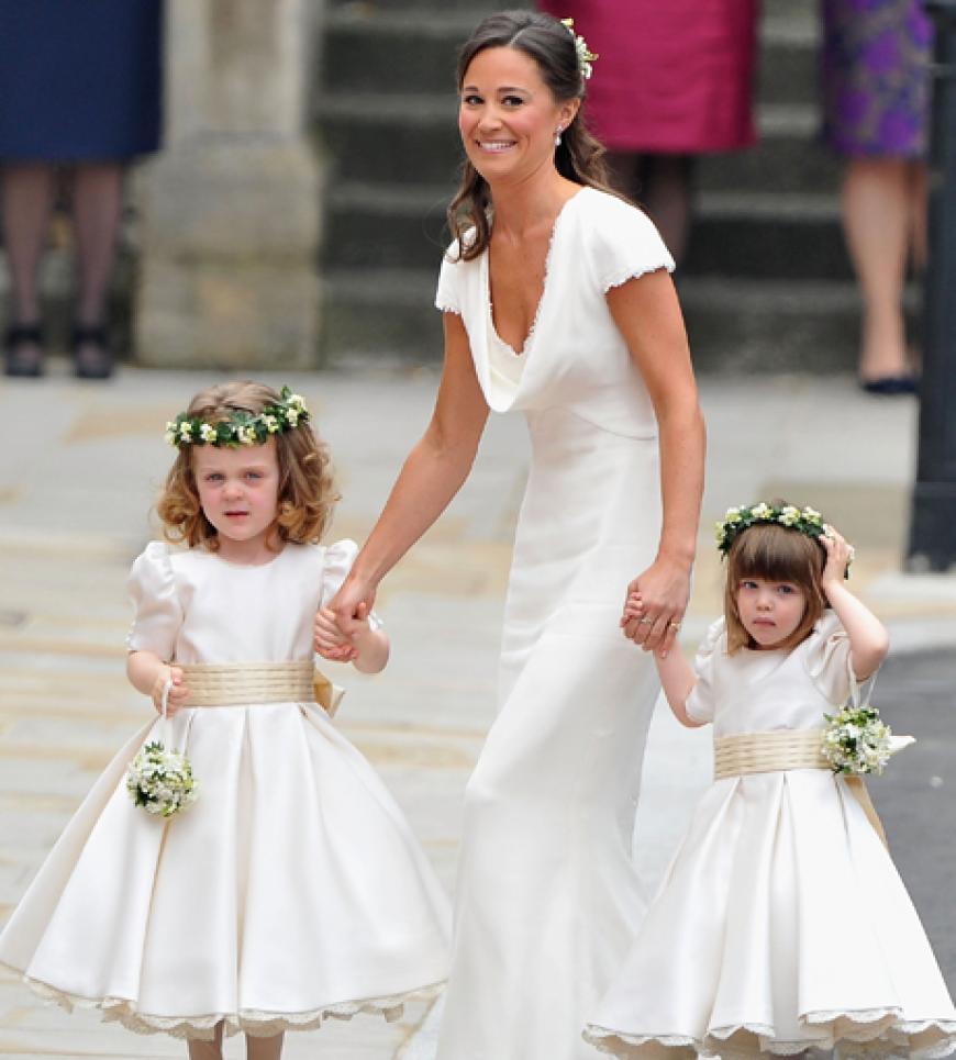 Trauzeugin Pippa Middleton mit zwei Blumenkindern