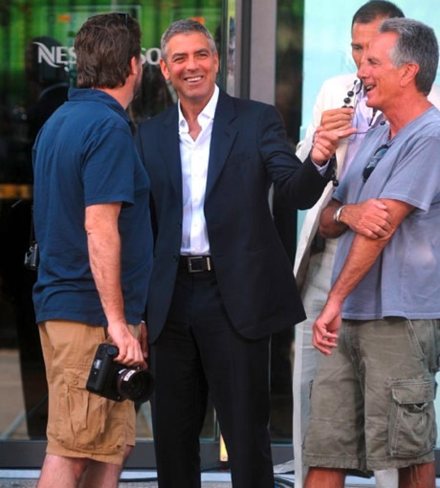 George Clooney am Set für Nespresso