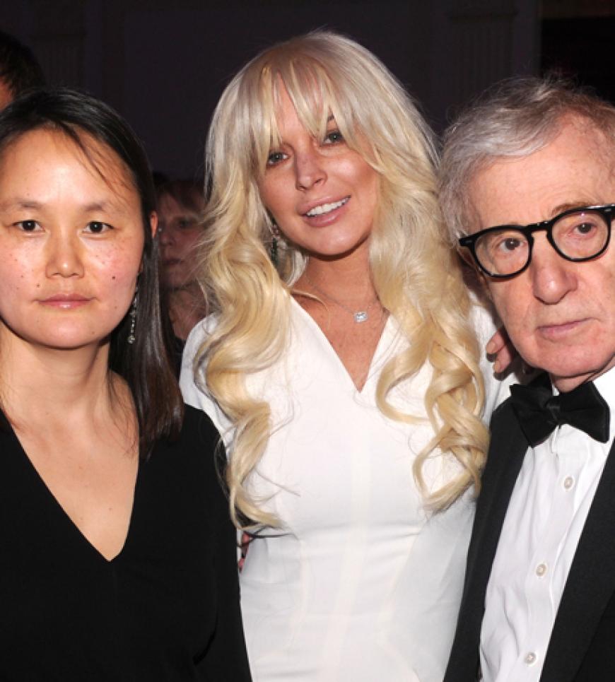 Lindsay Lohan mit US-Regisseur Woody Allen und dessen Ehefrau Soon-Yi Previn