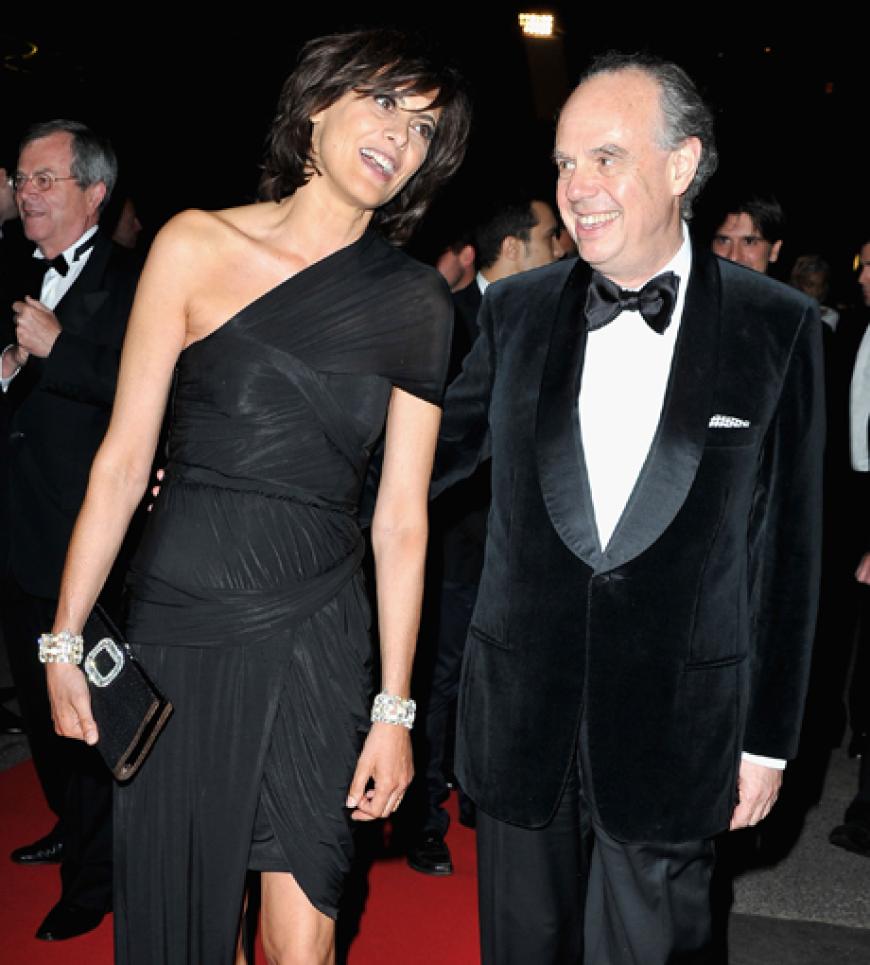 Die französische Designerin Ines de la Fressanges in Begleitung des Schauspielers Frederic Mitterrand