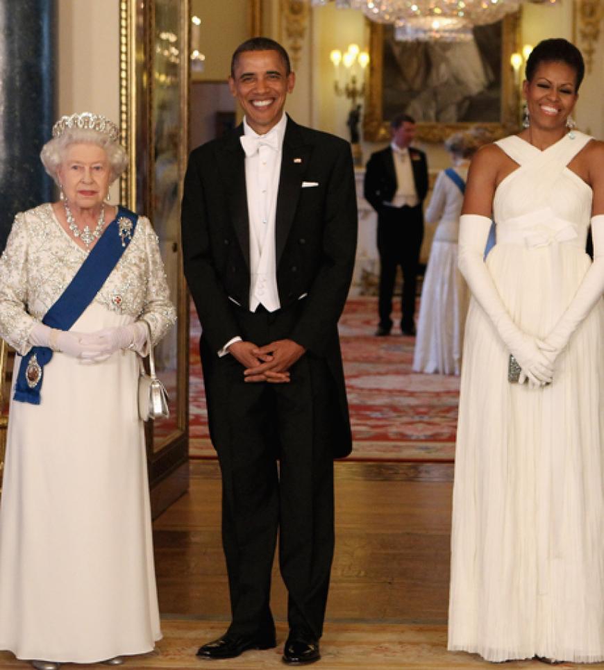 Königlich gut gekleidet zeigte sich nicht nur die Queen, auch Michelle und Barack Obama konnten sich sehen lassen
