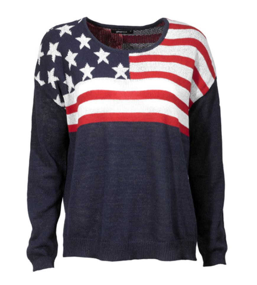 Kuschliger Sweater mit Flaggen-Muster von Gina Tricot, ca. 30 Euro