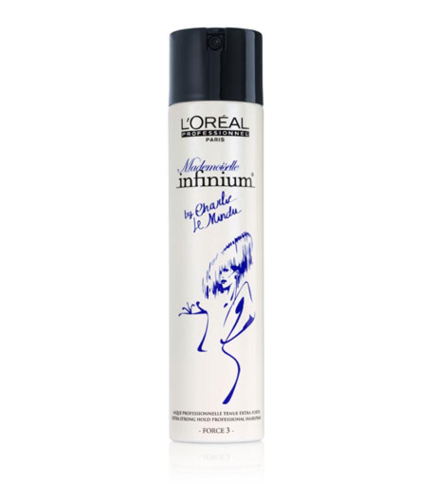Haben wollen! Charlie Le Mindu, der Haarstylist von Lady Gaga hat mit L'oréal zusammengearbeitet. Das Ergebnis ist dieses stylische Haarspray für starken Halt mit einem seiner Entwürfe aus der Sommerkollektion 2012. âMademoisselle Infinium by Charlie Le Mindu