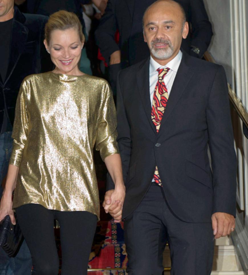 Kate Moss mit dem französischen Christian Louboutin
