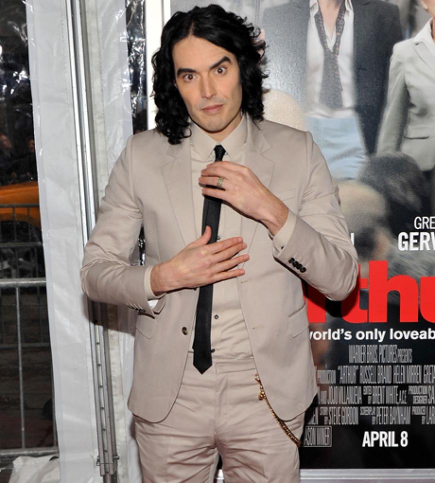 Russell Brand kam wieder einmal ohne seine Angetraute, Popstar Katy Perry