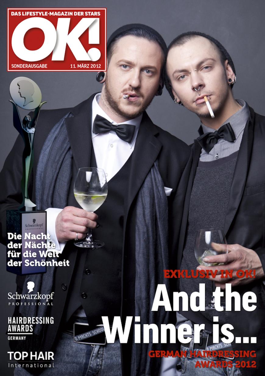 Einmal im Leben das Cover der OK! zieren! Für die Gäste des „German Hairdressing Award 2012“ wurde dieses Traum Wirklichkeit. Jeder Gast des Gala-Abends konnte an einem persönlichen OK! Fotoshooting teilnehmen - und die tollen Ergebnisse sehen Sie hier! Viel Spaß beim Durchklicken!