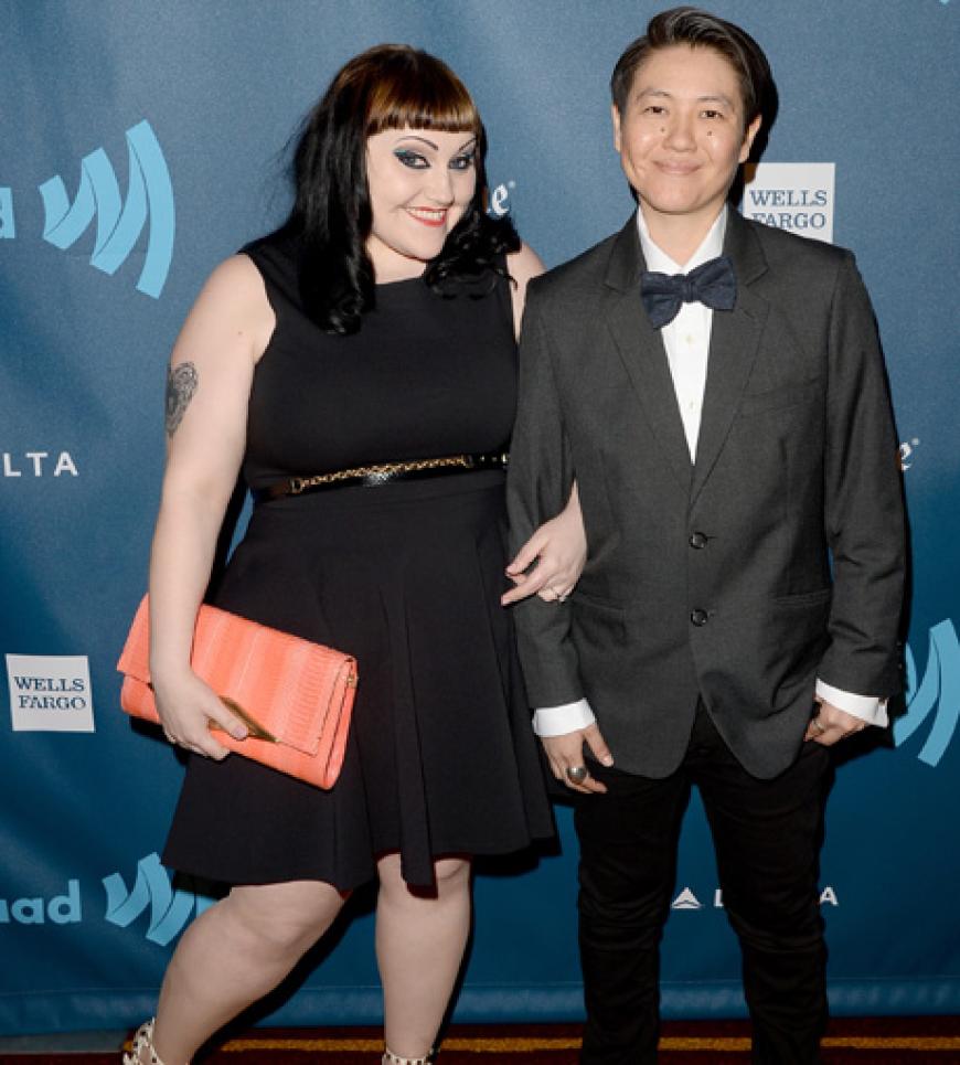 Beth Ditto bei den GLAAD Awards mit ihrer Verlobten Kristen Ogata