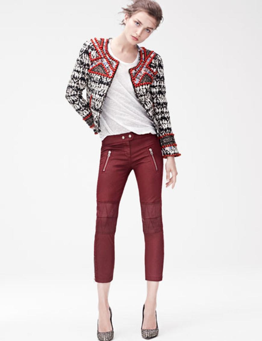 Jacke299 Euro, T-Shirt 29,95 Euro, Hose 99 Euro, Wildlederpumps 149 Euro