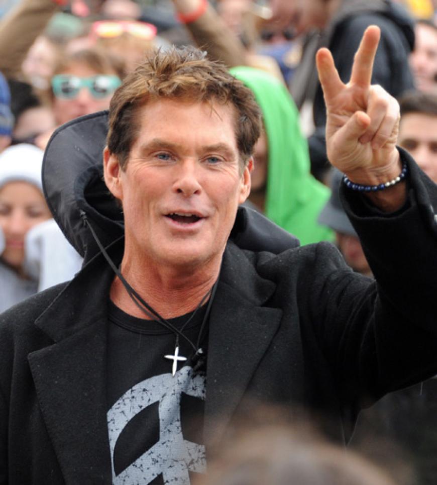 In Feierstimmung: David Hasselhoff beim Coachella Festival in Indio, Kalifornien