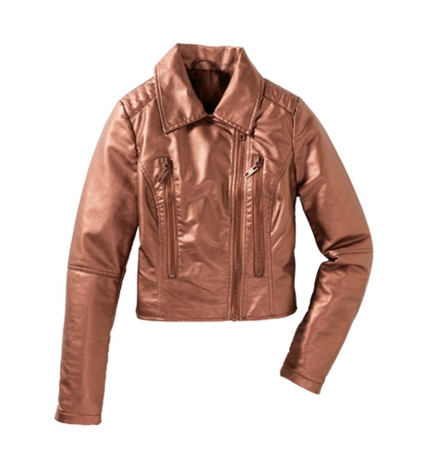 Bikerjacke aus Synthetikleder von Takko, ca. 35 Euro