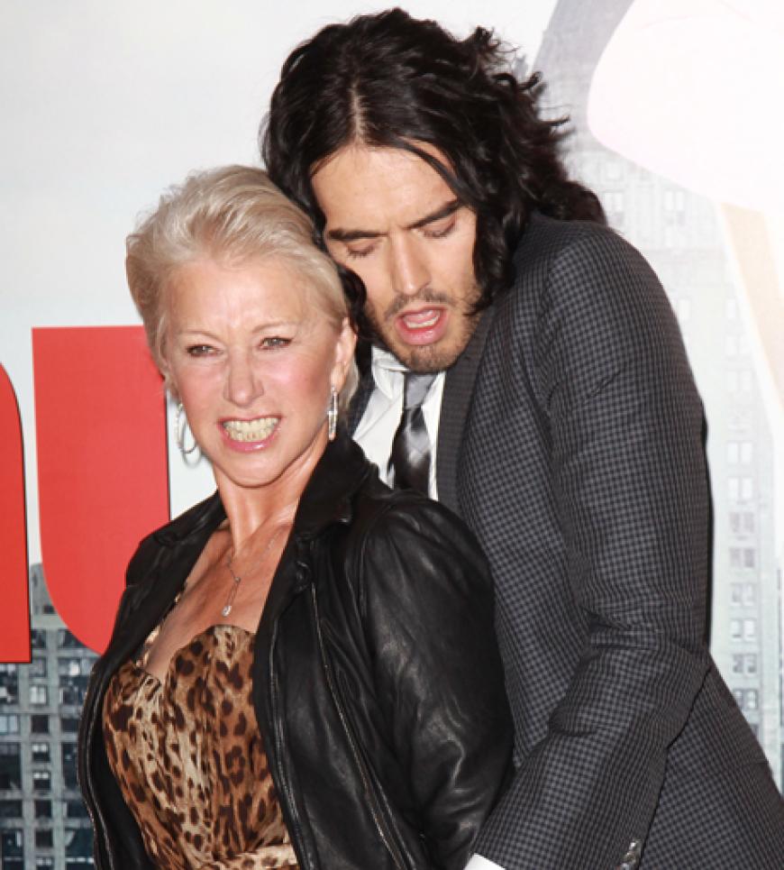 Denn mit seiner Herzdame und Filmkollegin Helen Mirren war Russell anscheinend zu Späßen aufgelegt