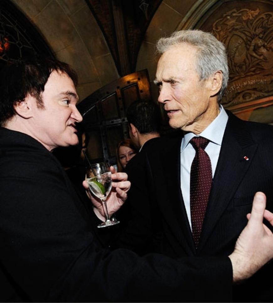 Quentin Tarantino mit Clint Eastwood im Gespräch