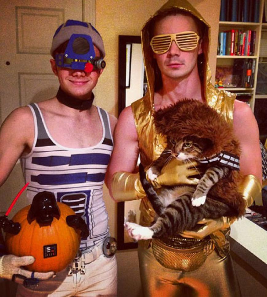 TV-Star´ Chris Colfer (li.,