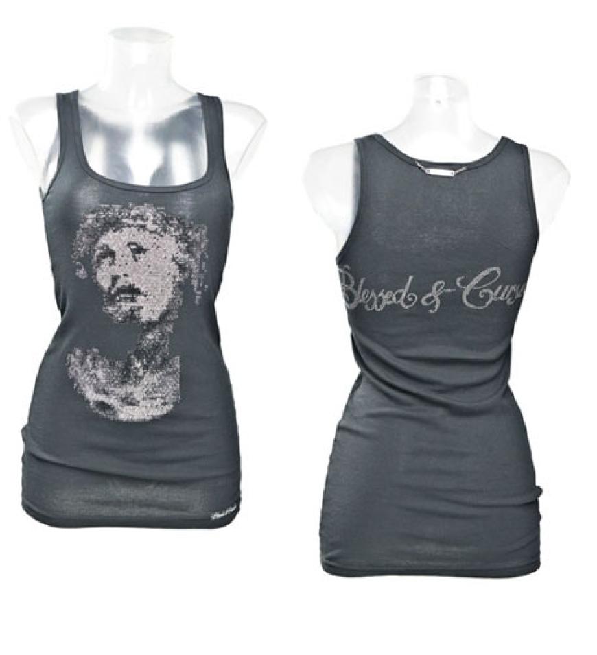 Tank Top (Swarovski Big Crystal Jesus Head)