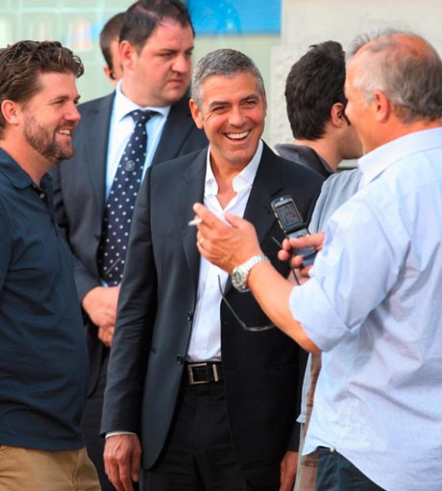 George Clooney am Set für Nespresso