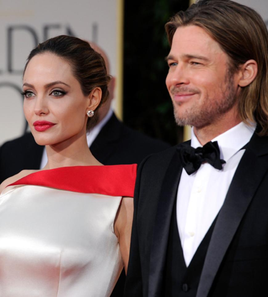 Das Glamour-Paar bei den Golden Globes 2012! Angelina Jolie und ihr Lebensgefährte Brad Pitt sorgen für viel Aufregung am Roten Teppich